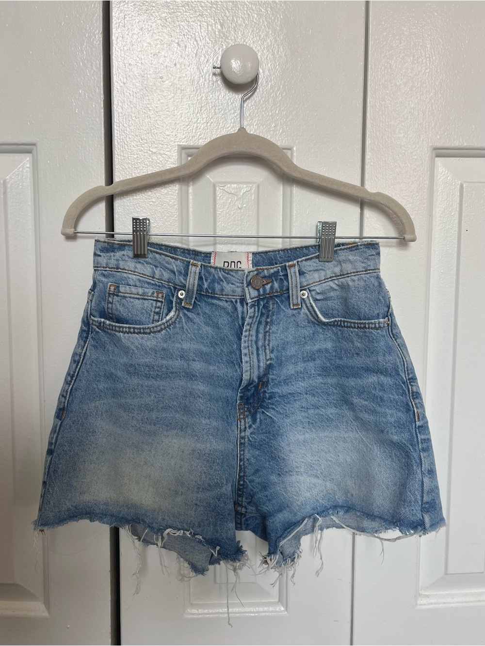 BDG Urban Outfitters A-line High-Rise Denim Shorts - Light Blue with Zipper